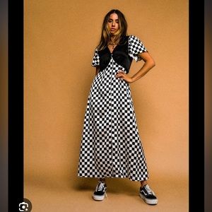 DRESSED IN LALA No risk no magic dress in checkerboard, size Medium